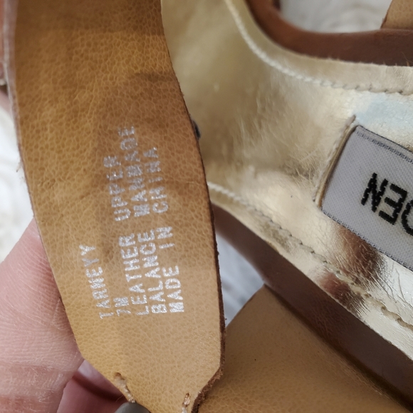 STEVE MADDEN|Womens brown leather platform sandals|  Size 7 - Picture 5 of 7